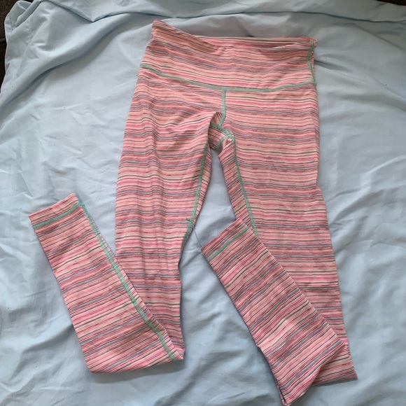 Lululemon Legging Pant Wunder
Under Cyber Stripe Pink Mint Menthol 🌴 - Picture 2 of 7